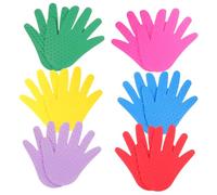 TOBBOMEY 6 Paires Marqueurs Tactiles Forme de Main pour Tapis Sensoriel Jeux Extérieur et Éducation Physique Jouets Montessori pour Garçon Fille Âge Préscolaire