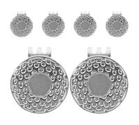 TOBBOMEY 6 Pièces Clips de Casquette de Golf Fer Double Trou Argenté Accessoires de Marqueur de Balle Stables et Durables pour Entraînement et Pratique sur Terrain