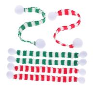 TOBBOMEY 6 Pièces Décoration d'ours écharpe de Noël Mini Ornements Rose Décorer Décoration de Bouteille Chiffon