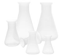 TOBBOMEY 6 pièces Flacons Erlenmeyer Plastique à Large Ouverture Flacons Coniques Gradués Transparents avec Échelle Claire pour Laboratoire Fioles de Réactif pour Expériences Chimiques