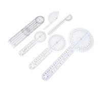 TOBBOMEY 6 Pièces Goniomètre Plastique Rapporteur Degrés Rotatif pour Mesure Articulation Coude Genou Doigt Règle et Résistante pour Évaluation Mobilité Joints