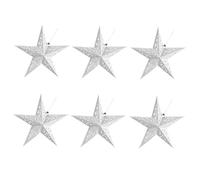 TOBBOMEY 6 Pièces Lampe Origami Étoile Argentée Abat Jours Pliables Pentagramme pour Décoration Intérieure Suspension et Cadeau et Facile à Installer