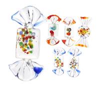 TOBBOMEY 6 pièces Lot de Décorations Bonbons Verre Ornement Réaliste pour Salon Art Verre pour Décoration Intérieure