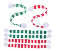 TOBBOMEY 6 Pièces Lot de Écharpes Miniatures Tricotées Forme Dours pour Décoration de Bouteilles de Vin Noël Accessoires DIY pour et Décorations de Salle à Manger