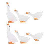 TOBBOMEY 6 pièces Miniature Cygne Lumineux Décoratif Résine Micro Paysage Figurines de Canard Éclatant pour Jardin et Bureau Léger