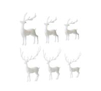 TOBBOMEY 6 Pièces Ornements Élan Époxy Accessoires Micro Paysage Décorations DIY Paysagères Blanc Style Aléatoire
