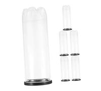 TOBBOMEY 6 pièces Tube de Rangement pour Balles de Tennis Transparent PVC avec Couvercle Noir Lot de Protection Humidité Facile à Transporter pour Stockage et Affichage Intérieur et
