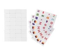 TOBBOMEY 65 pièces Jeu de Mahjong Portable Tuiles Plastique avec Stickers Drapeaux Nationaux et Facile à Apprendre pour Adultes et Jeu de Société Éducatif Familial