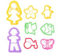 TOBBOMEY 8 pièces Kit de Moules Polymère pour Création de Bijoux Cutters Argile Légers et Durables pour DIY Boucles Oreilles Outils de Découpe Argile Plastique Portable pour Modelage et