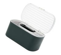 TOBBOMEY à Mouchoirs Élégante avec Joint Détanchéité et Ressort Intégré Distributeur de Masques et Gants Rangement Poussière pour Bureau et Maison Vert Foncé et Or