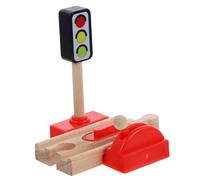 TOBBOMEY Accessoire de Voie Ferrée Bois Modèle Barrage Routier pour Garçon Fille Éducatif DIY Léger et Compact Bois pour Développer Habileté Manuelle et Imagination