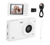 TOBBOMEY Appareil Photo Numérique Portable Rétro avec Zoom et WiFi Caméra Compacte pour Garçon Fille et Étudiants Mémoire Blanc pour Voyages et Usage Quotidien