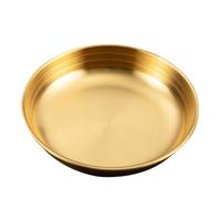 TOBBOMEY Assiette à Sauce Coréenne Dorée Matériau Alimentaire Plat à Assaisonnement pour Maison Cuisine et Pique Résistante Arêtes Coupantes
