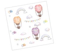 TOBBOMEY Autocollant Mural Ballon Montgolfière et Animaux pour Décoration Chambre Garçon Fille Fille Facile à Poser et Créer une Ambiance Chaleureuse