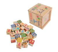 TOBBOMEY Blocs Apprentissage Bois Naturel ABC et Chiffres Colorés pour Tout-Petits Jeu Éducatif Montessori pour Compter et Empiler Puzzle Mathématique Préscolaire