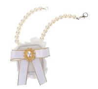 TOBBOMEY Boîte à Bijoux pour Chien avec Nœud Perles Support De Rangement pour Alliances De Mariage Accessoire De Cérémonie Élégante pour Fiançailles Et Mariages