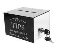 TOBBOMEY Boîte à Dons Acrylique Verrouillable avec Fente Boîte Collecte Dons Multifonction pour Pourboires Suggestions Tombola et Stockage Sécurisé