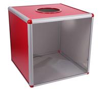 TOBBOMEY Boîte à Transparente Rouge Moyenne pour Jeux et Événements Urne de Donation et Vote Multifonction Rangement Billets Sécurisé pour Fêtes et Collectes
