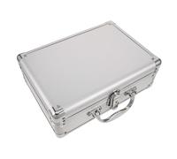 TOBBOMEY Boîte de Rangement Portable en Métal Petite et Robuste Mallette Rigide Étanche avec Doublure Velours Coffret Sécurisé à Serrure pour Outils Appareils Électroniques Microphone et