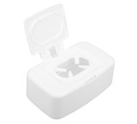 TOBBOMEY Boîte Distributrice Lingettes Humides Portable avec Couvercle Pratique Rangement Unilatéral pour Chambre Cuisine et Salon Design Simple Blanc