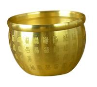 TOBBOMEY Bol Au Trésor Cuivre Feng Shui Décoration de Bureau Chinoise pour Richesse Design Artistique et Surface Lisse Facile à Nettoyer