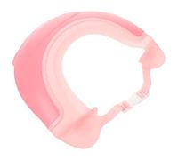 TOBBOMEY Bonnet de Garçon Fille Ajustable Silicone Casquette Lavage Cheveux Garçon Fille Protection Oreilles et Visage Chapeau Bain Garçon Fille Rose