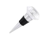 TOBBOMEY Bouchon de Vin Cristal Diamant avec Joint Silicone Étanche Bouchon Métal Élégant pour Fête Mariage Conservation Du Vin Rouge Accessoire de Table Transparent