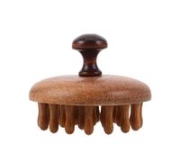TOBBOMEY Brosse de Massage pour Cuir Chevelu en Bois Naturel Dragon et Phénix, 28 Dents Larges Antistatiques, Manche Rond Ergonomique, Démêlante pour Cuir Chevelu Sec ou Humide,