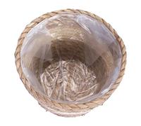 TOBBOMEY Cache-Pot Jonc de Mer Tressé Main Panier à Plantes Intérieur Multifonction avec Doublure Support Décoratif pour Fleurs et Plantes Grand Modèle Osier Naturel
