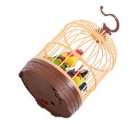 TOBBOMEY Cage à Oiseaux à Induction Activée Voix, Électronique Interactif pour Garçon et Filles, Mini Taille Compacte, Sons Réalistes D’Oiseaux Chantants, Décoration Ludique sans Pile,