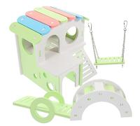 TOBBOMEY Cage pour Hamsters Réutilisable avec Échelle et Jouets Colorés Maison Suspendue et Tunnel pour Rongeurs Nid Confortable pour Hamsters Cochons et Chinchillas