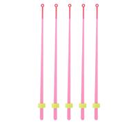 TOBBOMEY Canne à Pêche sur Glace Rigide 14 CM Rouge Rallonge 5 Pièces Indicateur de Touche Matériel de Pêche Hivernale Portable pour Truite Doré et Perche