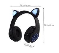 TOBBOMEY Casque sans Fil Pliable Oreilles de Chat Lumineux Casque Over Ear Gaming Compatible PC Smartphone Tablette Ajustable