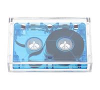TOBBOMEY Cassette Audio Vierge 40-60, Bande Audio Transparente Bleue, Compatible Magnétophone, Lot pour Interviews, Enregistrements Musicaux et Décoration Vintage
