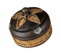 TOBBOMEY Cendrier Décoratif en Bois Massif Couvercle, Diamètre 10 CM, Style Rétro Asiatique, Cendrier en Bois Créatif pour Intérieur et Bureau, Accessoire Vintage pour Fumeurs