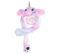 TOBBOMEY Chapeau de tête de licorne duveteux lapin Casque festif chapeau de fête selfie chapeaux de fête animaux Heaves de cosplay accessoire Peluche