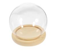 TOBBOMEY Cloche en Verre Transparente avec Socle en Bois Robuste Abri Décoratif pour Fleurs Préservées Projets DIY et Affichage Créatif Protection Élégante pour Mariage Noël Bureau ou