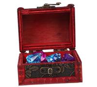 TOBBOMEY Coffre Au Trésor Pirate avec Pierres Précieuses Boîte Créative pour Garçon Fille Décoration Fête Pirate et Rangement Jouets Couleur Couleur