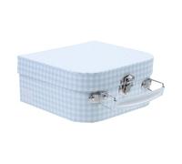 TOBBOMEY Coffret Pour Enfants Malle En Carton Corbeille Fournitures Scolaires Bonjour Trousse à Crayons Panier De Rangement Stockage De Cube Valise Enfant Salle Alliage Sky-blue