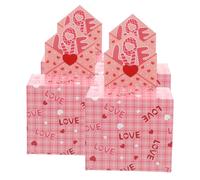 TOBBOMEY Coffret Présent Saint-Valentin 4 Pièces en Carton Boîte à Tirelire Coulissante Motif Lettre D’Amour Boîte Anniversaire et Fête Emballage Élégant pour Souvenirs et Bonbons