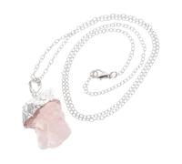 TOBBOMEY Collier En Pierre Brute Améthyste Naturelle, Pendentif Cristal Fleur De Pêcher Irrégulier, Chaîne Argentée, Bijou Énergétique Pour Usage Quotidien, Présent Femme, Voyage Et Travail