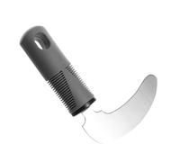 TOBBOMEY Couteau Repas Adapté Anti-tremblements en Acier Inoxydable, Manche Large Gris, Ustensile Multifonction pour Rééducation et Autonomie Alimentaire des Personnes Âgées