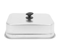 TOBBOMEY Couvercle Rectangulaire Inox 40X29X12 CM pour Barbecue et Plaque de Cuisson Dôme à Badigeonner Anti-Projections Cloche Multifonction pour Fondre Fromage et Cuire Steaks