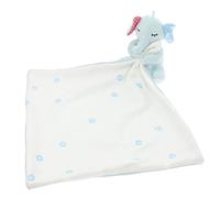 TOBBOMEY Couverture Apaisante pour Bébé Forme D’éléphant Bleu, Taille en Peluche Douce, Serviette de Sécurité Tactile, né et Nourrisson, Compagnon Sommeil et Réconfort Quotidien