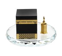 TOBBOMEY Cristal Kaaba Miniature Ronde Décor Table Souvenir Architecture Islamique Symbolique Arabie Saoudite