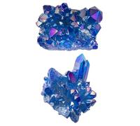 TOBBOMEY Cristaux Bleus Naturels 2 Pièces 100g Décoration D'aquarium Pierre De Cristal Décorative Ornement Feng Shui Maison Bureau