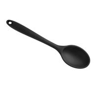 TOBBOMEY Cuillère Cuisine en Silicone Noire Résistante à la Chaleur Petite Cuillère à Mélanger Multifonctionnelle pour Pâtisserie et Service Ustensile de Cuisson Antiadhésif pour