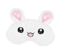 TOBBOMEY De Sommeil Peluche Lapin Blanc - - Bandeau De Nuit Élastique Léger Et - Couvre-yeux Sans Poche De Glace - Pour Dormir, Voyager Et Siestes