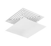 TOBBOMEY Déflecteur pour Ventilation Centrale Bureau Maison Optimisé Circulation Air et Direction Flux Climatisation (Carré 45x45 Blanc Style Administratif)