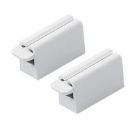 TOBBOMEY Distributeur Mural de Dentifrice sans Perçage Presse-tube Pratique et Esthétique Support Mural Adhésif pour Tubes de Différentes de Blanc Accessoire Salle de Bain Fonctionnel